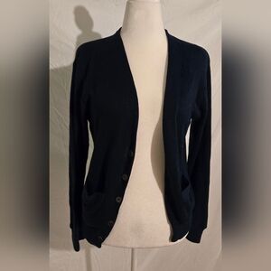 Men's Navy Button-Front Cardigan Sweater